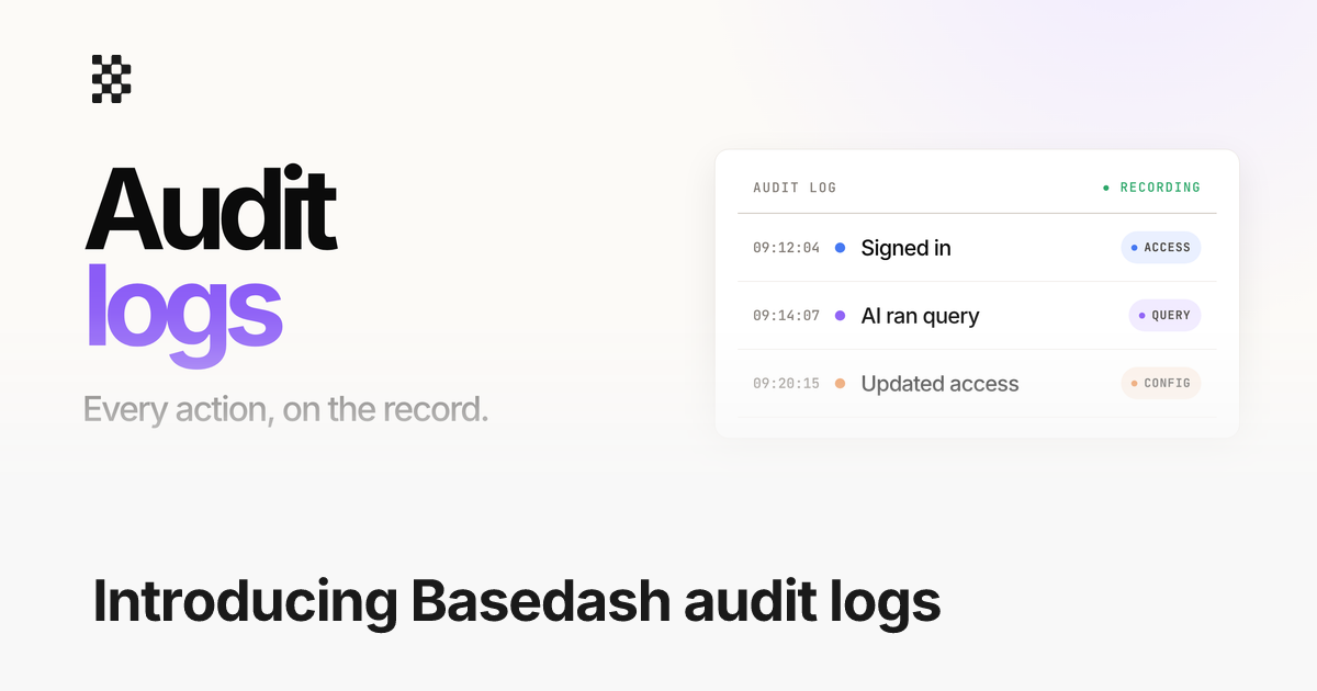 Basedash Audit Logs