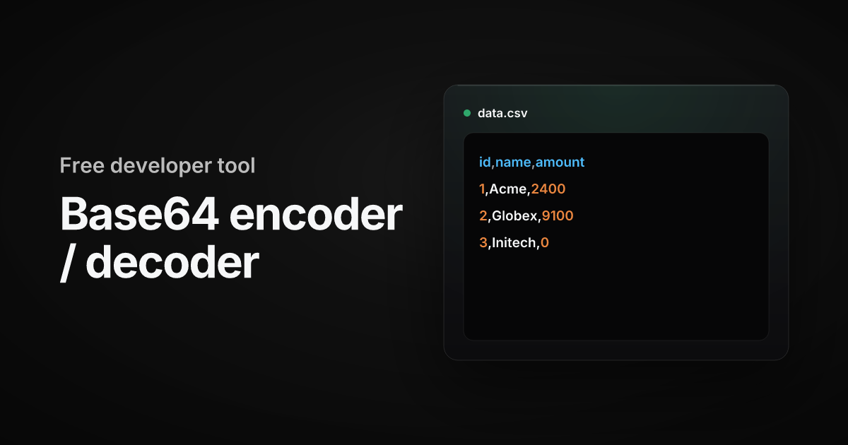Free online Base64 encoder / decoder — encode and decode instantly ...