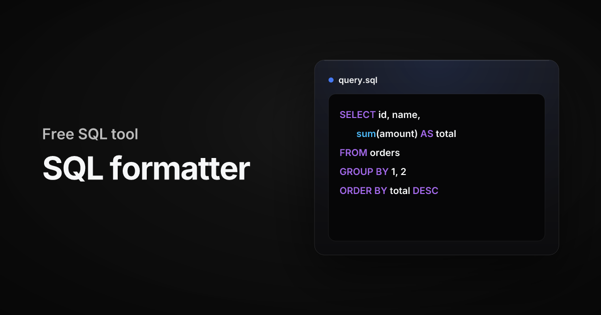Free online SQL formatter and beautifier | Basedash