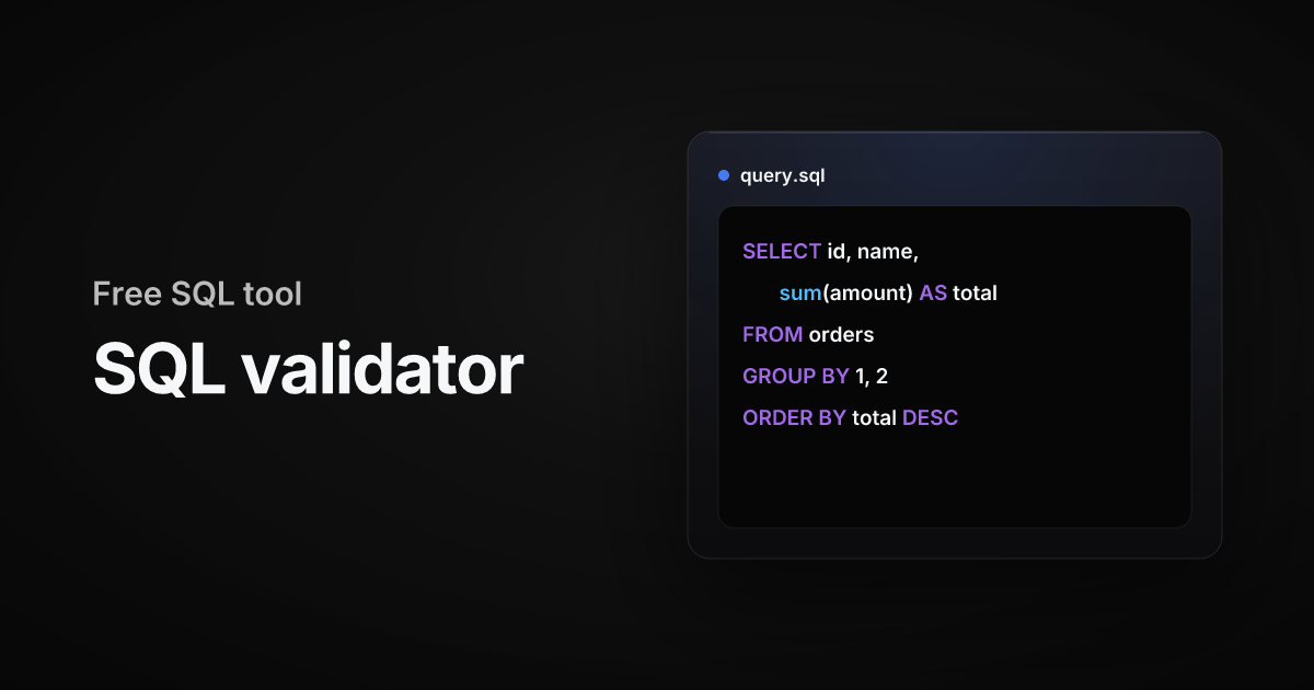 Free online SQL syntax validator and checker | Basedash